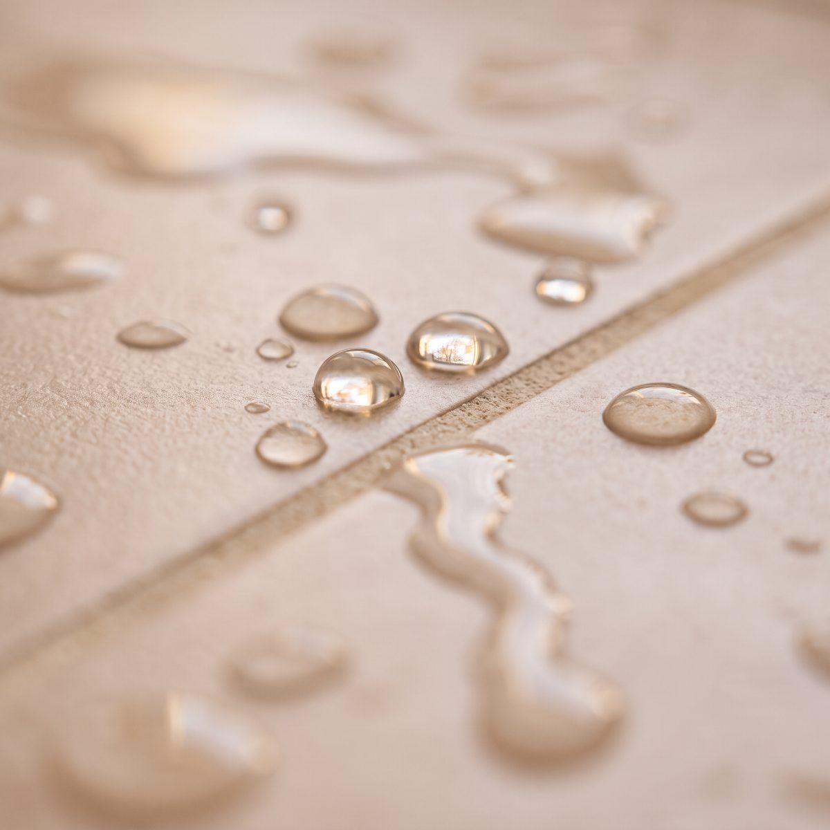 Water beading on cleaned tile