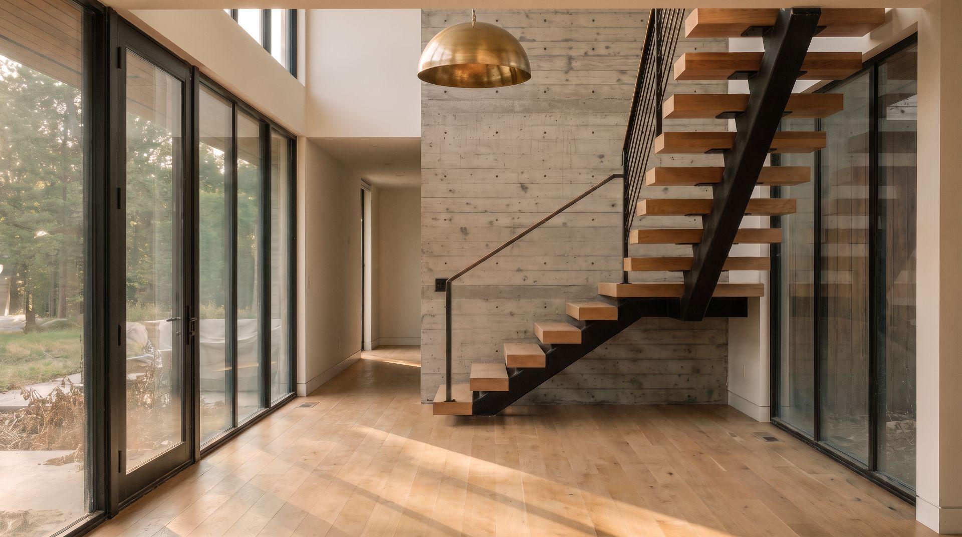 A cleaned entry hall with a polished oak floor