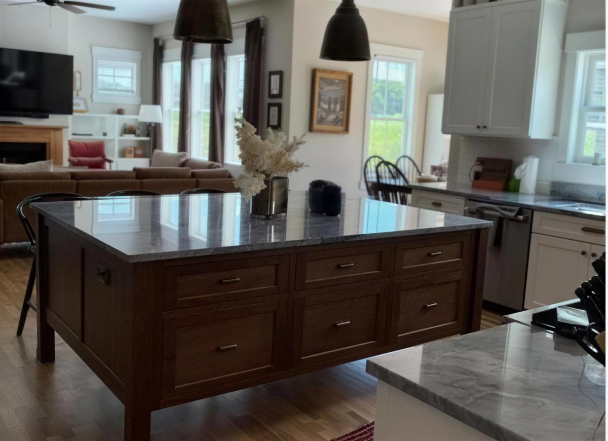 Kitchen island reset — after cleaning