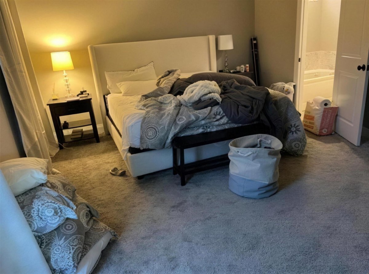 Master bedroom — before cleaning