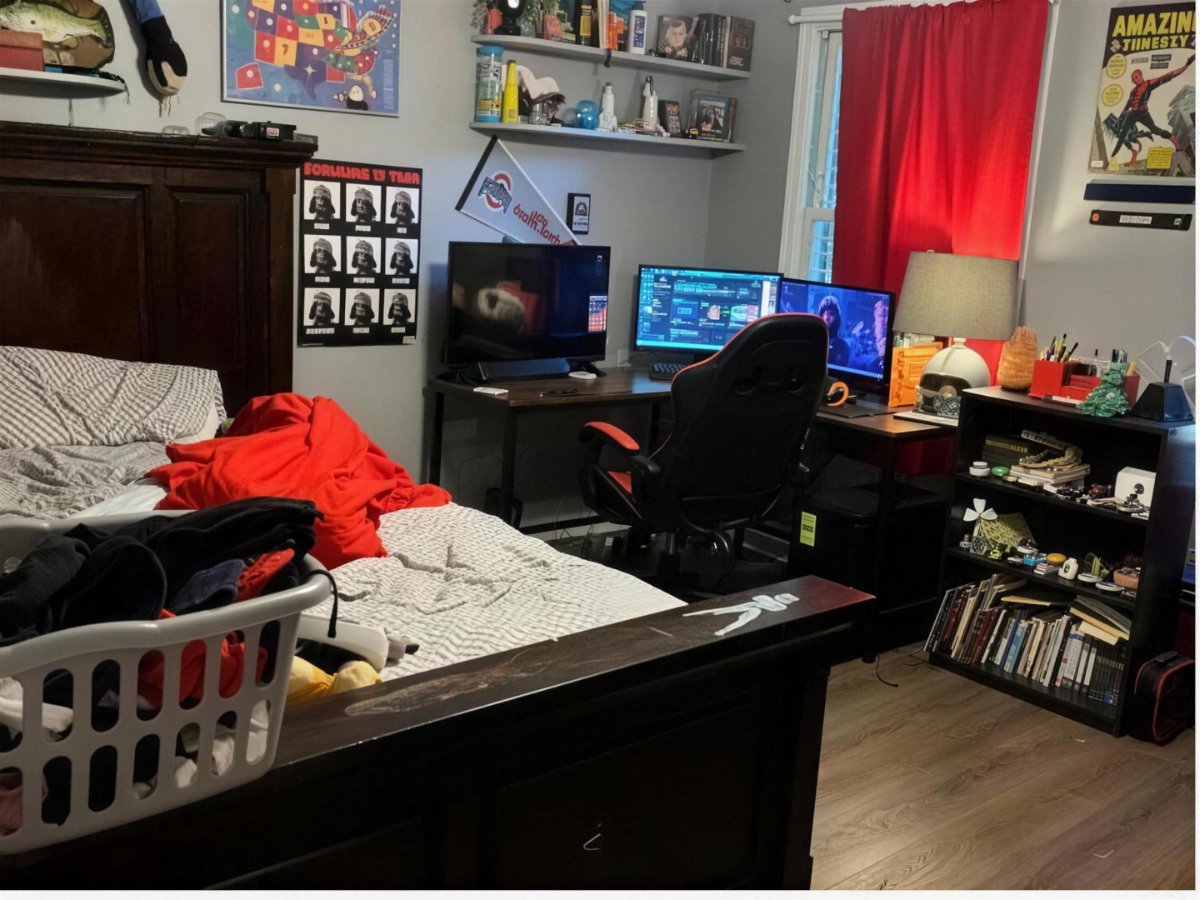 Teen room recovery — before cleaning