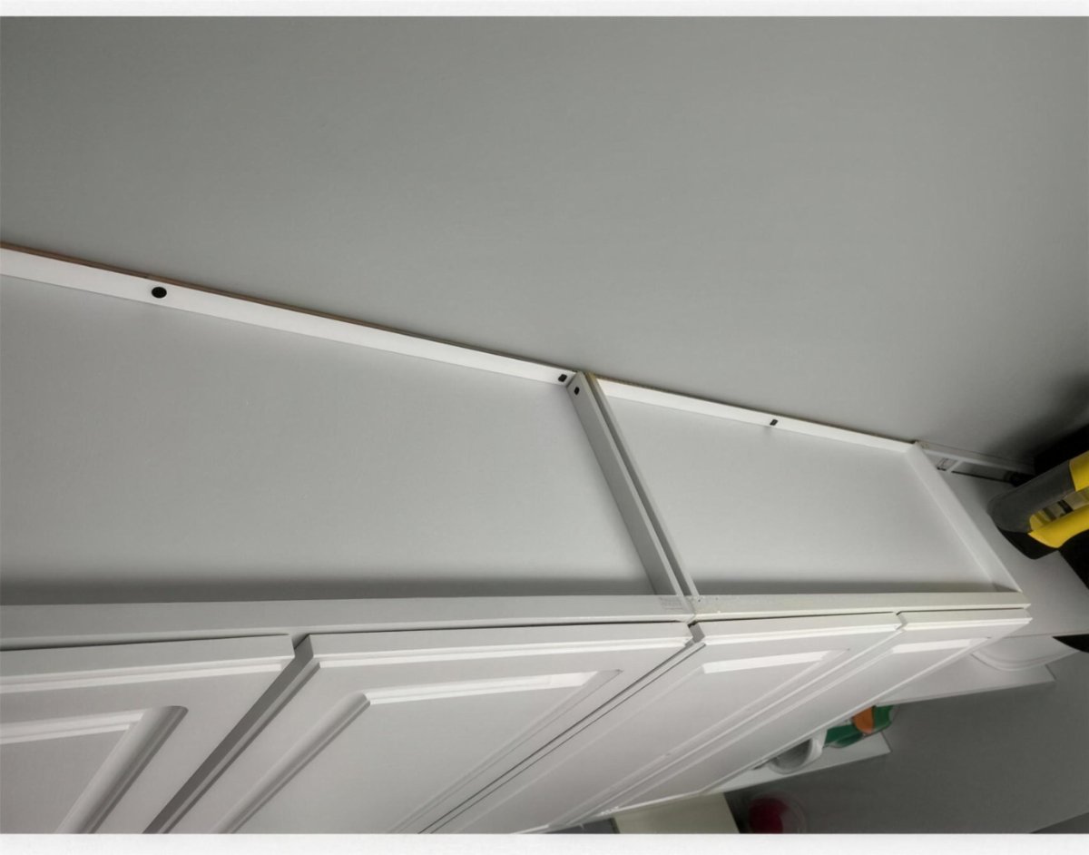 Cabinet tops, degreased — after cleaning