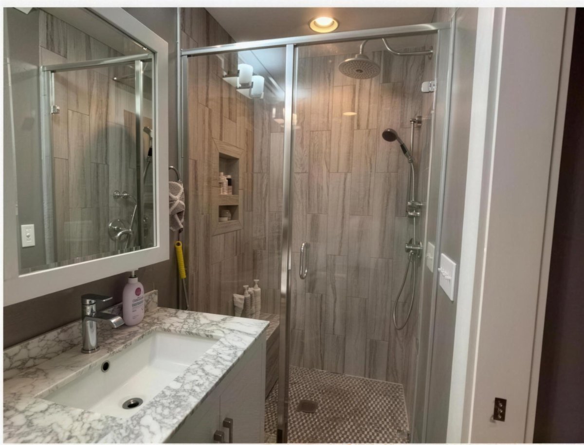 Shower, limescale removal — after cleaning